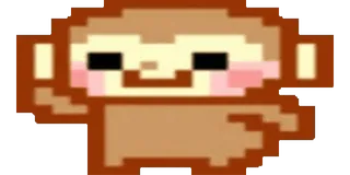 🐵 monkey, pixel art, cute, animal, sticker whatsapp sticker