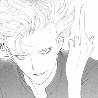 🖕 jari tengah, gestur ofensif, anime, manga, karakter telegram sticker