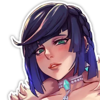 🤨 Yelan Genshin Impact Аниме, Видеоигра, Персонаж, Genshin Impact, Е Лань telegram sticker