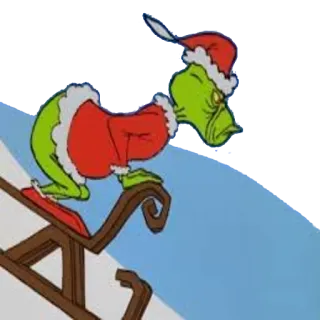 🎅 Grinch How the Grinch Stole Christmas! Grinch, Navidad, Dibujos animados, Fiestas, Seuss, Trineo telegram sticker