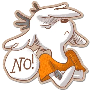 ❌ NO! нет, отказ, несогласие, мультфильм, животное, выражение, олень telegram sticker