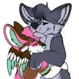 🤗 furry, dibujos animados, animales, amor, pareja telegram sticker
