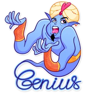🤪 Genius geest, cartoon, fantasie, magie, personage, geest telegram sticker