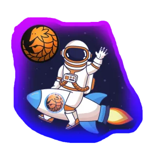 😂 宇航员, 火箭, 太空, 行星, 星星, 卡通 telegram sticker