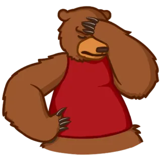 😑 urso, envergonhado, facepalm, animal telegram sticker