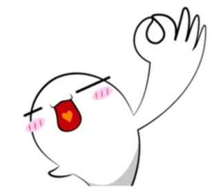 👌 spook, hart, schattig, liefde, emoji telegram sticker