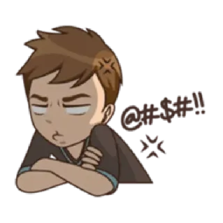 🙁 Grrr Grrr! arrabbiato, cartone animato, imbronciato, infastidito telegram sticker