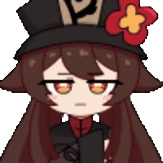 😓 Hu Tao Genshin Impact 动漫, 原神, 胡桃, 游戏, 可爱, Q版 telegram sticker