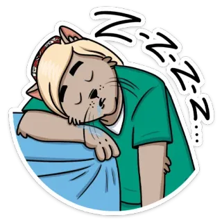 😴 Z-z-z-z... cat, sleeping, sleepy, tired, cartoon telegram sticker