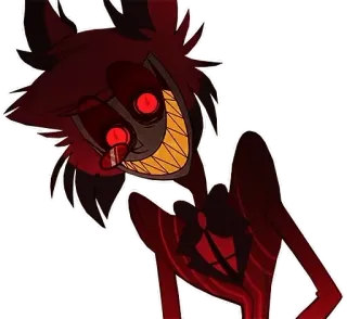 👹 Alastor Hazbin Hotel Мультфильм, Демон, Улыбка, Красный telegram sticker