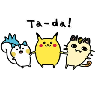 😃 Ta-da! Kreskówka, Słodkie, Zwierzęta, Zabawne, Pozdrowienia telegram sticker