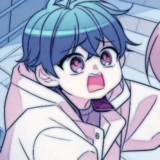 🤖 Anime, bang, jongen, geschrokken, cartoon, personage telegram sticker