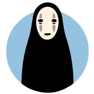 😯 No-Face Spirited Away sem rosto, a viagem de chihiro, anime, ghibli, personagem, desenho animado, filme telegram sticker