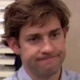 🙃 Jim Halpert The Office drôle, série télé, bureau, sitcom, comique telegram sticker