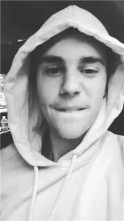 😛 Justin Bieber cantante, celebrità, felpa con cappuccio, popstar, ritratto, uomo, persona telegram sticker
