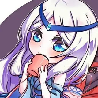 🦄 anime, cartoon, cute, chibi, drinking, kawaii, girl telegram sticker