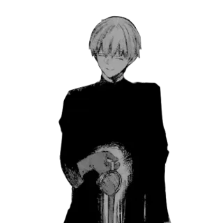 😳 Anime, Mangá, Personagem, Preto e branco, Arte, Desenho telegram sticker