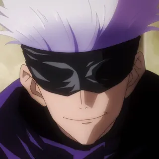 🤍 Satoru Gojo Jujutsu Kaisen anime, manga, gojo, satoru, character, blindfold telegram sticker