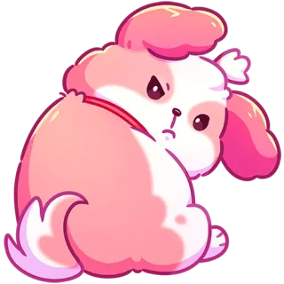😒 개, 귀여운, 동물, 스티커, 강아지, 분홍색, 애완동물 telegram sticker