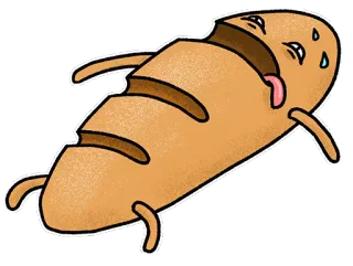 😓 brood, brood, uitgeput, moe, cartoon, grappig telegram sticker