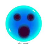 😮 蓝色史莱姆, 史莱姆, 惊讶, 卡通, 角色 whatsapp sticker