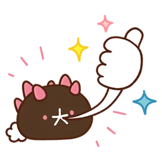 👍 大 cute, animal, thumbs up telegram sticker