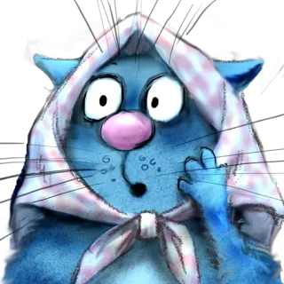 😯 cat, animal, cartoon, character, headscarf telegram sticker