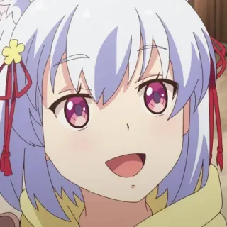 😃 Anime, Dibujos animados, Chica, Linda, Sonrisa, Alegre whatsapp sticker