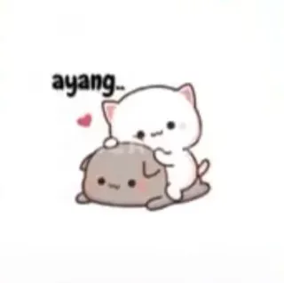 🌷 ayang.. แมว, ความรัก, น่ารัก, การ์ตูน telegram sticker