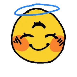 😇 emoji, angel, cute, happy telegram sticker
