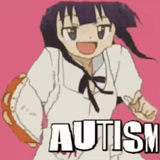 🧠 AUTISM Anime, Autisme, Ofensif, Teks telegram sticker