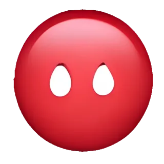 🥑 絵文字, 赤, 無表情, 顔, 感情, 無言 telegram sticker