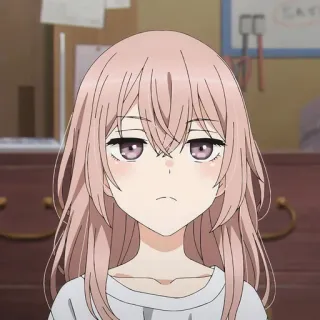 😐 Garota anime, Cabelo rosa, Entediada, Triste, Garota, Fofa, Anime telegram sticker