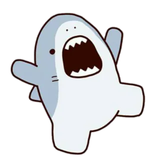 😱 サメ, 漫画, 動物, かわいい, 海, 海 telegram sticker