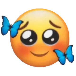 🥺 Эмодзи, Милый, Бабочка, Смайлик, Счастливый whatsapp sticker