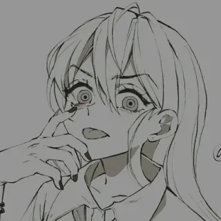 🌟 anime, desenho animado, garota, mulher, preocupada, assustada telegram sticker