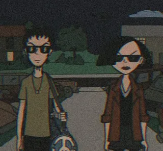 🧃 cartoon, characters, sunglasses, retro, animated, 90s, cool whatsapp sticker