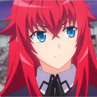 🩸 Rias Gremory High School DxD Anime, cheveux roux, yeux bleus, femme, Rias, Gremory, High School DxD whatsapp sticker
