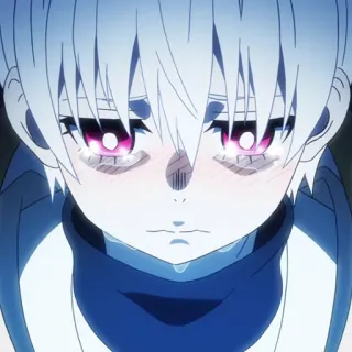 🧯 anime, boy, crying, sad, white hair, tears telegram sticker
