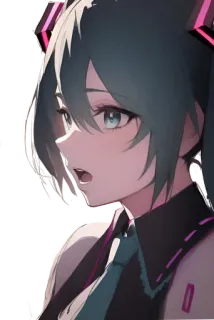 🥱 Hatsune Miku Anime, Vocaloid, Hatsune Miku, Personaje, Arte digital, Pelo azul, Chica telegram sticker