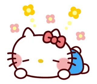 ☺️ Hello Kitty hello kitty, gato, dibujos animados, lindo, dormilón whatsapp sticker
