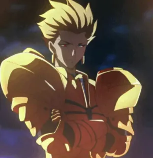 ✨ Gilgamesh Fate Anime, Postać, Złota zbroja, Fate series, Gilgamesz telegram sticker