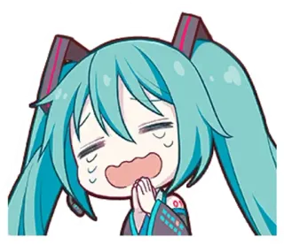 🌟 Hatsune Miku Anime, Mangá, Fofo, Implorando, Hatsune Miku, Vocaloid, Kawaii whatsapp sticker