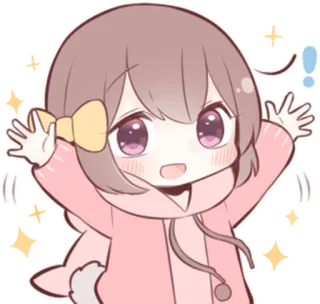 😃 Аниме, Милый, Мультфильм, Девочка, Кавайный, Чиби telegram sticker
