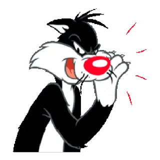 😃 Sylvester Looney Tunes кот, мультфильм, Сильвестр, Looney Tunes, злой telegram sticker