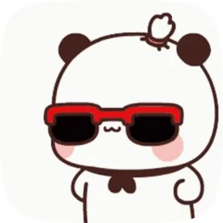 😂 Panda, Desenho animado, Óculos de sol, Fofo, Animal, Urso, Dedo do meio telegram sticker