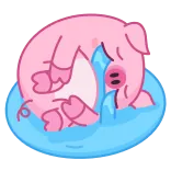😭 豚, 動物, かわいい, 睡眠, マンガ telegram sticker