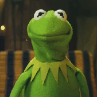 😐 Kermit 커밋, 개구리, 머펫, 짐 헨슨, 인형, 초록 telegram sticker