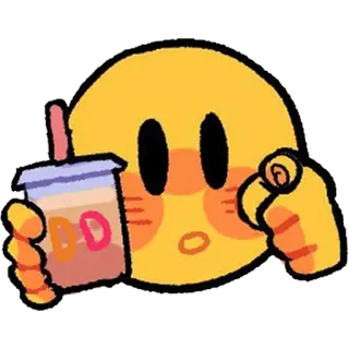 👉 Emoji, Bebida, Kawaii, Lindo, Dunkin Donuts telegram sticker