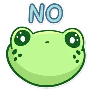 🚫 NO лягушка, нет, животное, зеленый, мультфильм telegram sticker